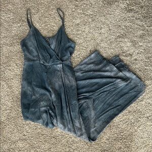 Blue Animal Print Jumpsuit